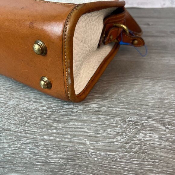 Vintage  Dooney and Bourke Pebbled Off White Leather Satchel Made in USA - Picture 6 of 8
